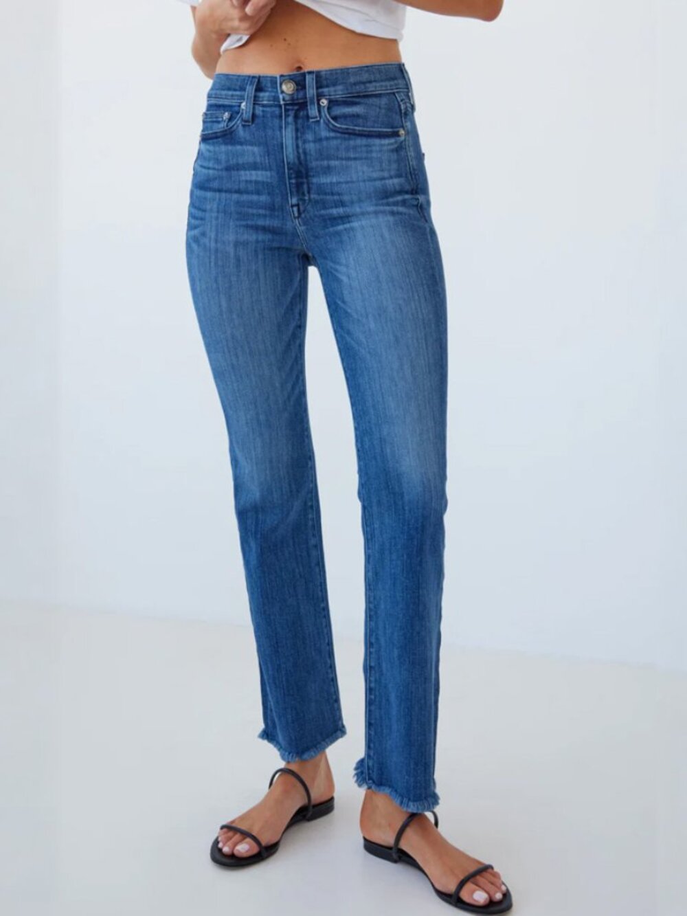 AYR The Pop Straight Leg Jeans in Bomba Wash Size 28